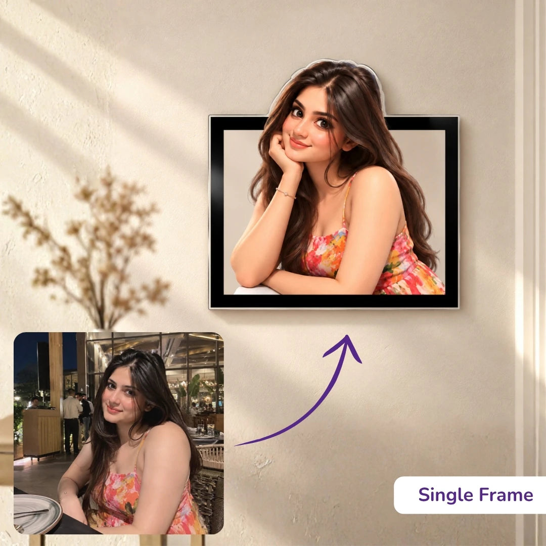 Personalised 3D Caricature Pop-Out Frame | Custom Wall Art