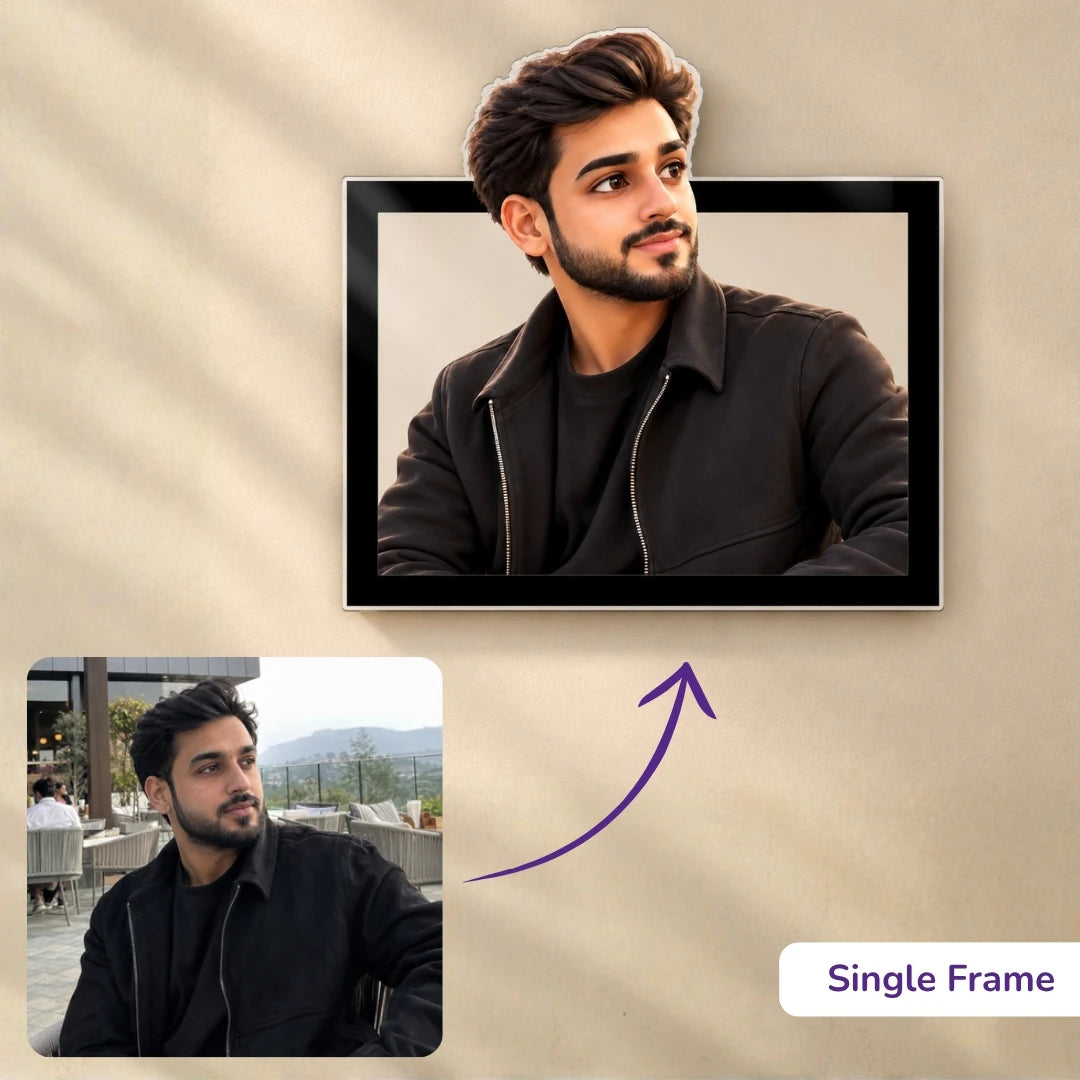 Personalised 3D Caricature Pop-Out Frame | Custom Wall Art