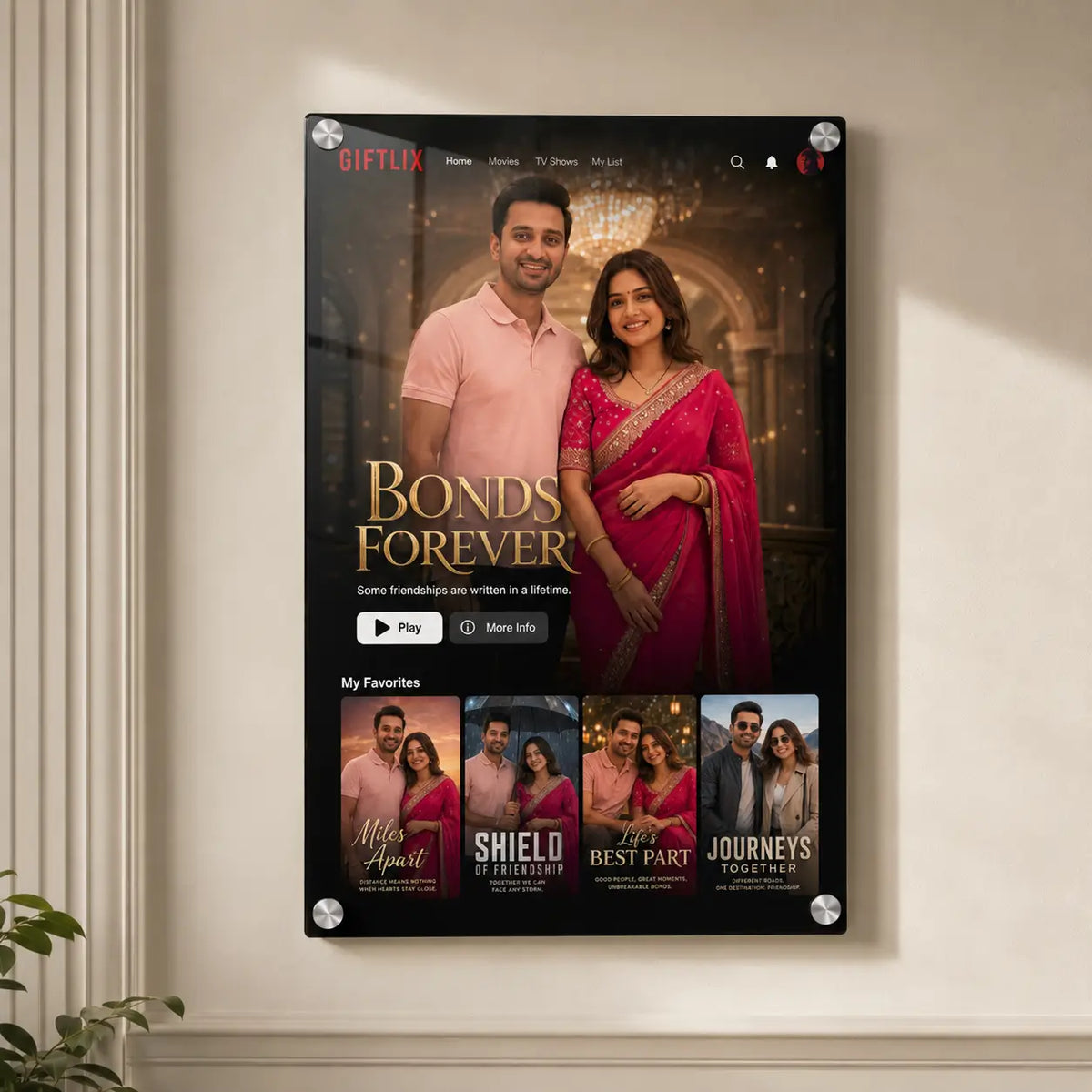 Personalised Giftlix Frame | Custom Streaming-Style Photo Frame