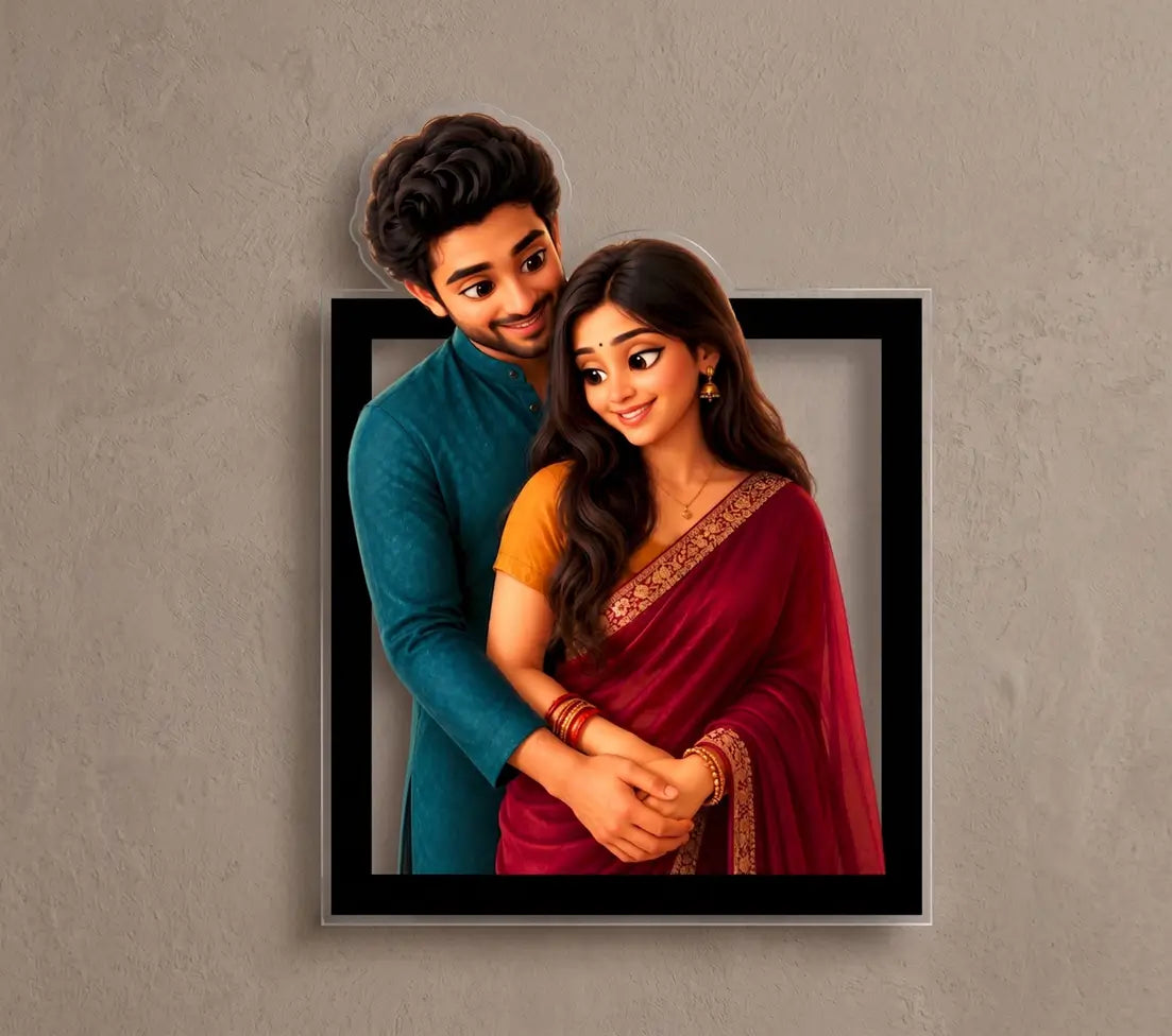 Personalised 3D Caricature Pop-Out Frame | Custom Wall Art